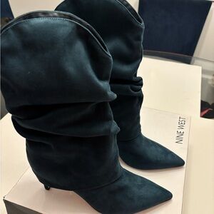 Nine West Dark Teal Heeled Boots